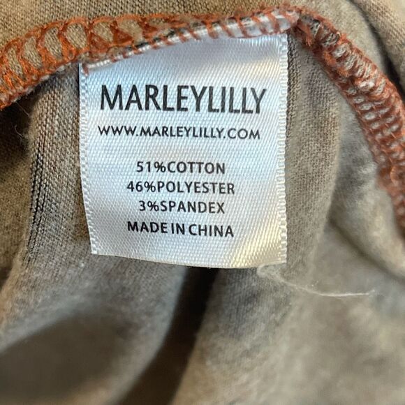 MARLEYLILLY Top Women's S/M Orange Black Leopard Print Crew Neck Long Sleeve - Picture 7 of 13